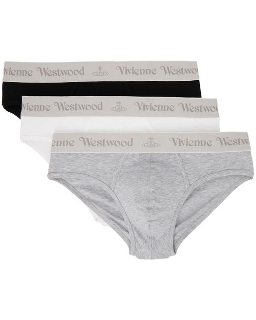 Vivienne Westwood White Three-pack Multicolor Briefs for men