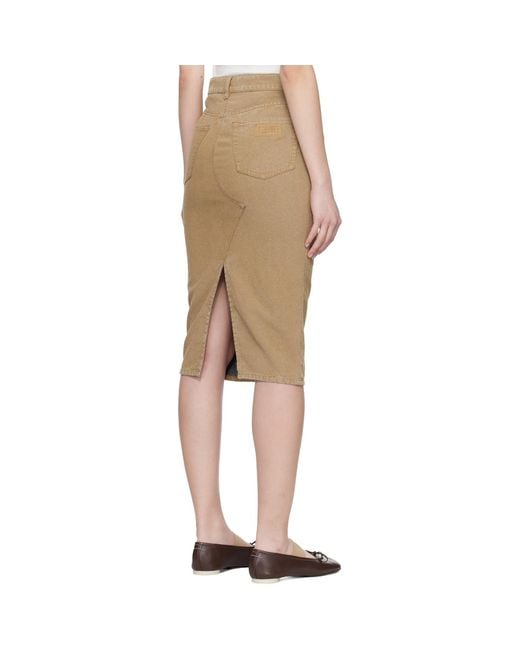 MM6 by Maison Margiela Multicolor Coated Denim Midi Skirt