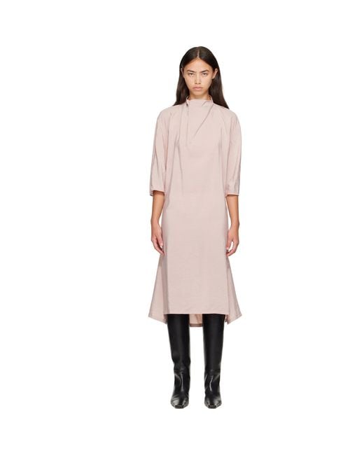 Lemaire Pink Soft Collar Midi Dress