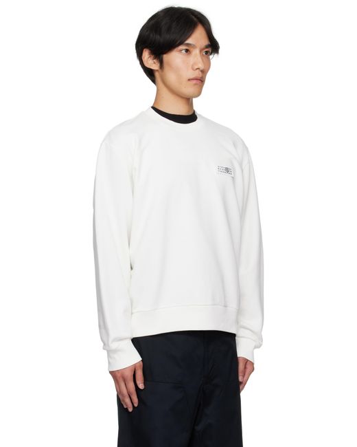 Pull Molletonné Blanc Cassé À Écusson À Logo MM6 by Maison Martin Margiela pour homme en coloris White