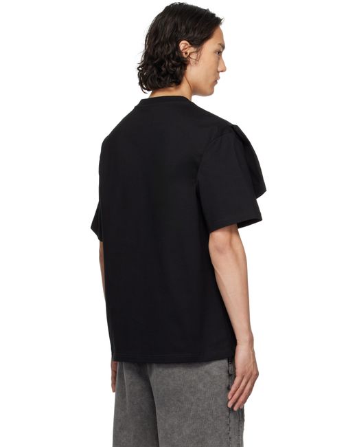 メンズ Feng Chen Wang ブラック Double Collar Tシャツ Black