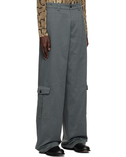 メンズ Dries Van Noten グレー ルーズ コットン カーゴパンツ Black