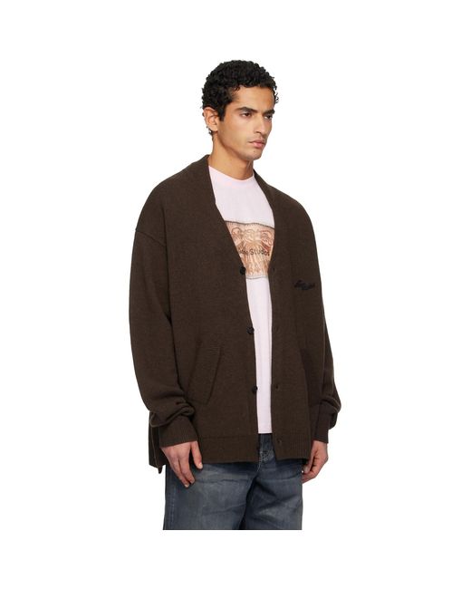 Acne Black Wool V-Neck Cardigan for men