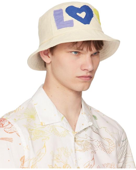 Paul Smith Off-white 'love' Appliqué Bucket Hat for men