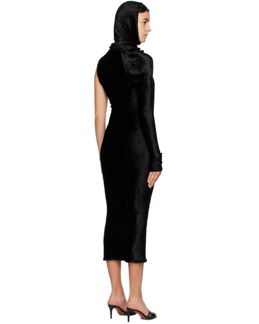 Alaïa Black Convertible Velvet Maxi Dress