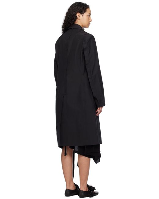 Y-3 Black Atelier Peaked Lapels Coat for men