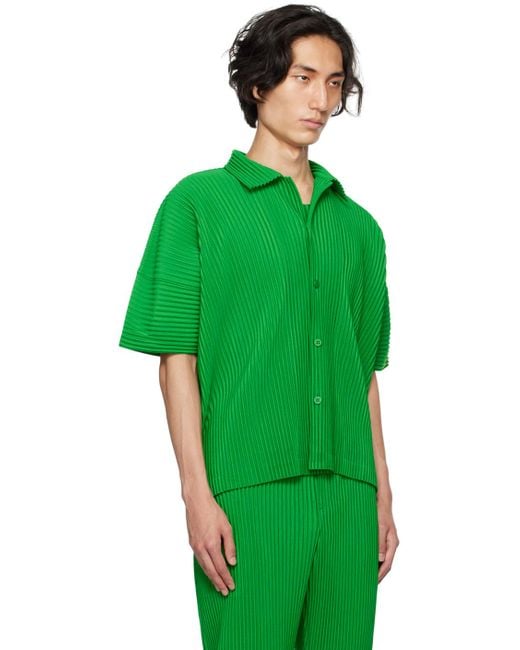 Homme Plissé Issey Miyake Homme Plissé Issey Miyake Green Monthly Color July Shirt for men