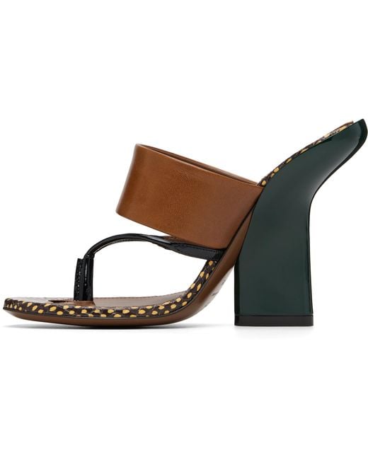 Dries Van Noten Black Leather Heeled Sandals