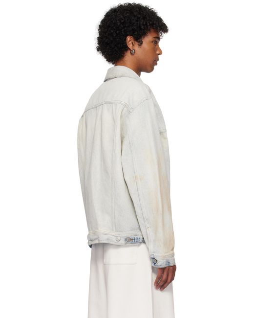 メンズ MM6 by Maison Martin Margiela ブルー ディストレス デニムジャケット Blue