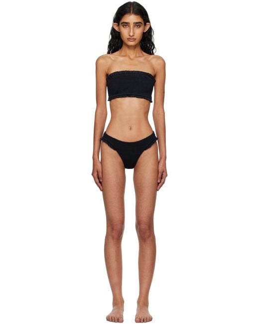 Hunza G Women's Black Tracey Frill Bikini