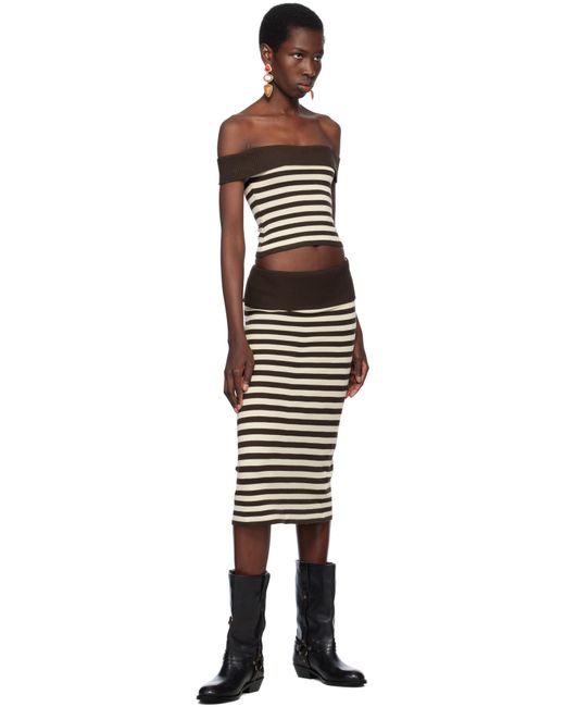 Frankie's Bikinis Black Bella Hadid Edition Tucker Knit Midi Skirt