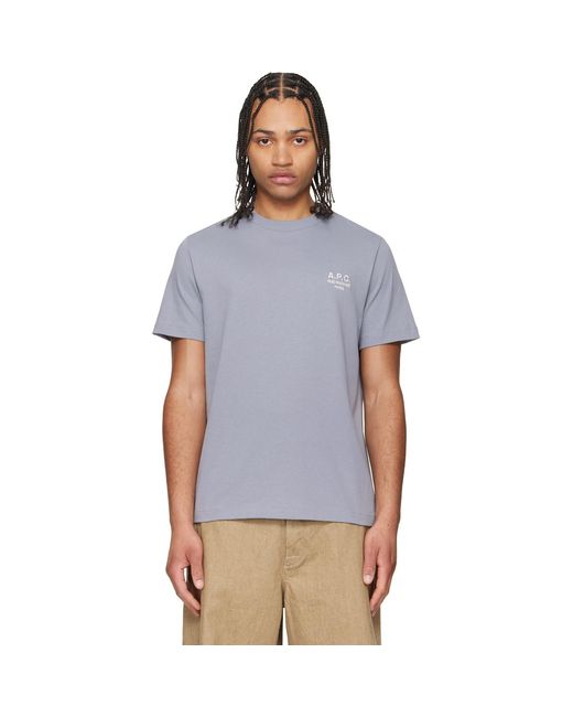 A.P.C. Blue Standard 'Rue Madame' T-Shirt for men