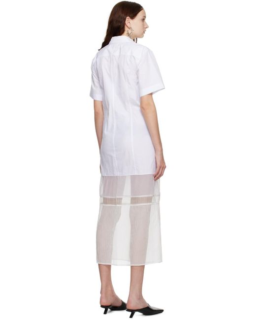 Helmut Lang Black White Combo Shirt Midi Dress