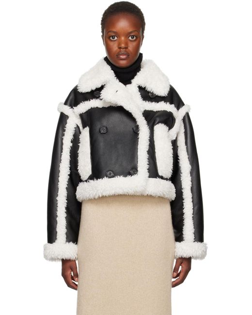 Stand Studio Black & Off-white Kristy Faux-shearling Jacket