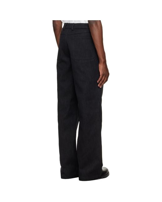 Rier Black Gabardine Trousers for men