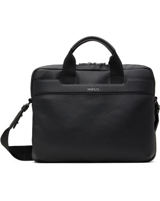 Porte-Document Noir En Cuir Synthétique Grainé HUGO pour homme en coloris Black
