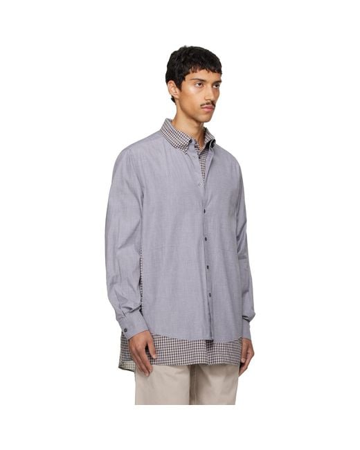Maison Margiela Gray Double Layer Cotton Shirt for men