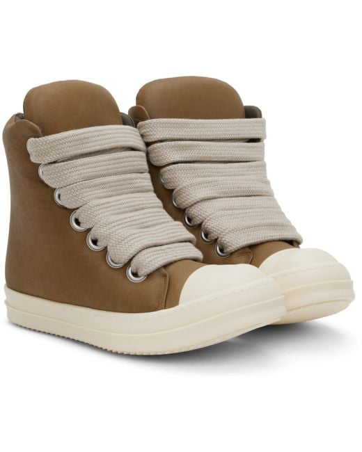 Rick Owens Brown Porterville Jumbolaced Padded Sneakers for men
