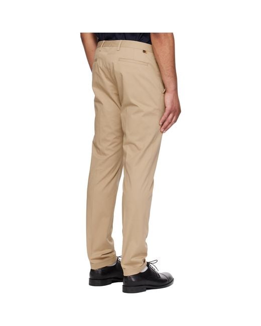 Paul Smith Natural Slim-Fit Cotton-Stretch Chino Trousers for men
