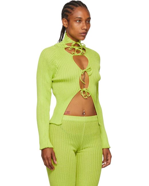 a. roege hove Green Nylon & Cotton Cardigan