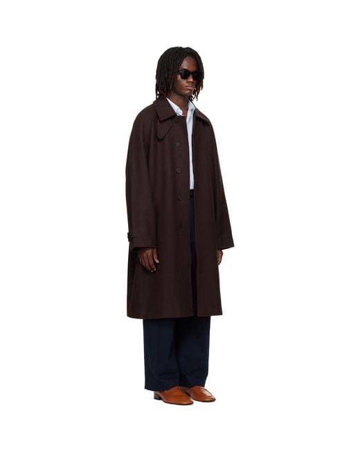Studio Nicholson Black Cabo Wool Coat for men