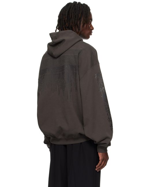 Pull À Capuche Surdimensionné Brun À Logo Vetements pour homme en coloris Black
