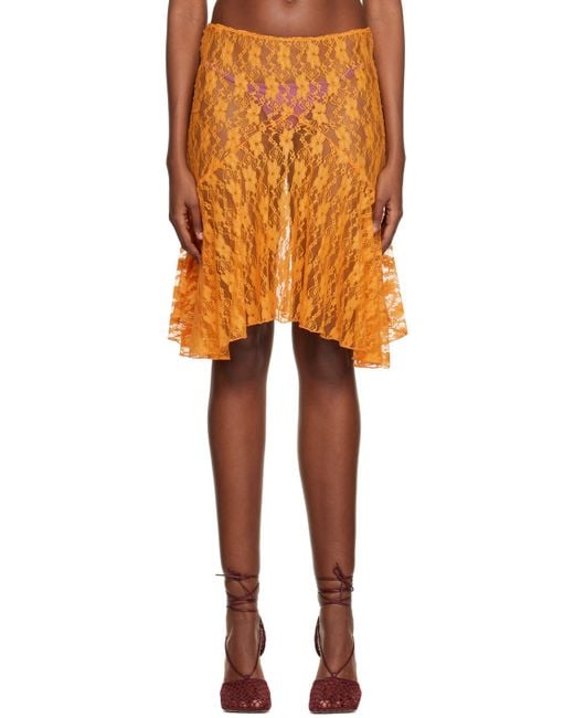 GIMAGUAS Orange Ssense Exclusive Florence Midi Skirt