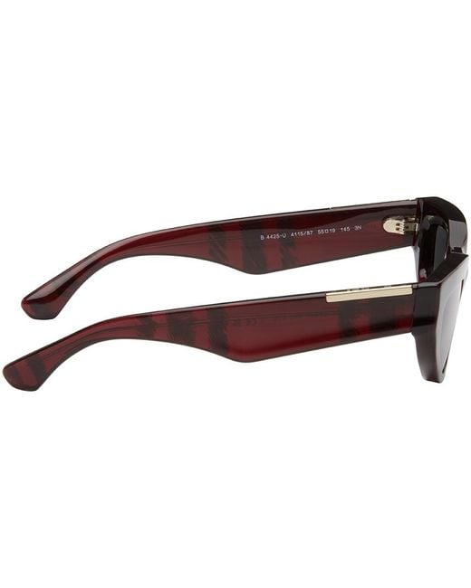 Burberry Black Burgundy Classic Oval Sunglasses