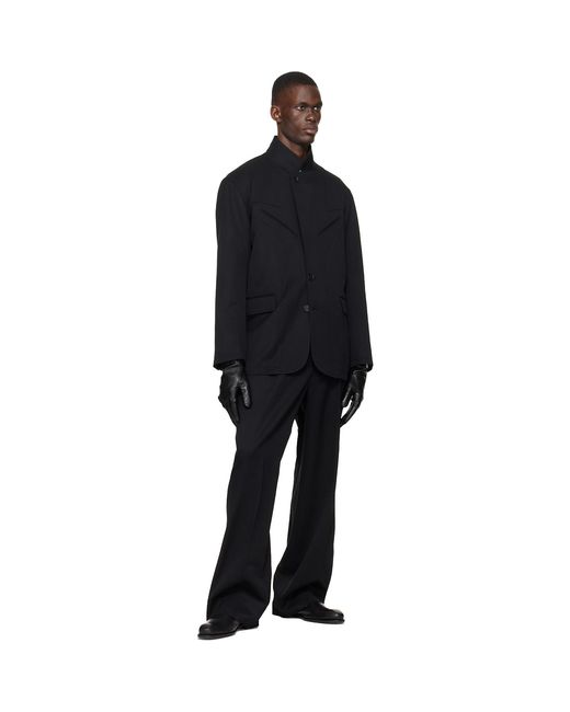 Sir Black Pleated Tailored Trousers for men