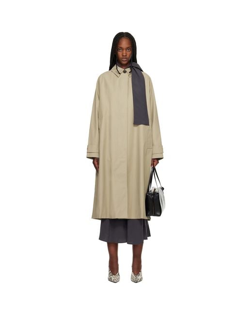 Studio Nicholson Black Holin Technical Cotton Trench Coat