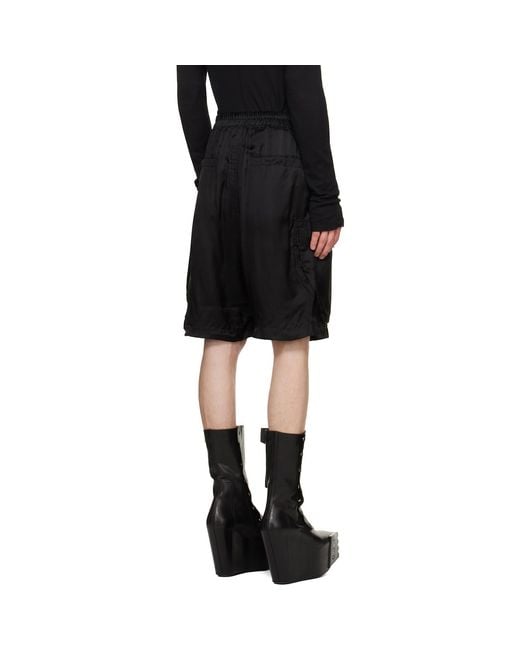 Rick Owens Black Tower Cargobela Shorts for men