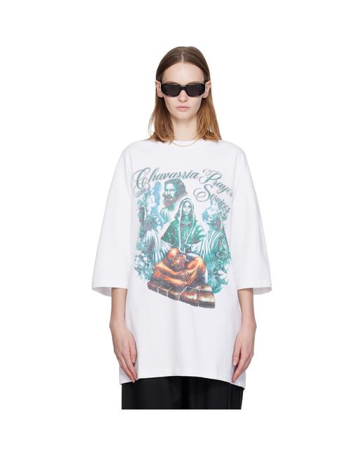Willy Chavarria White 'Chavarria Prayer Services' Northsider T-Shirt