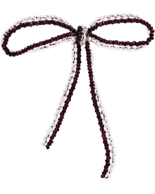 Pura Utz Black Striped Sad Bow Ear Stick Single Earring