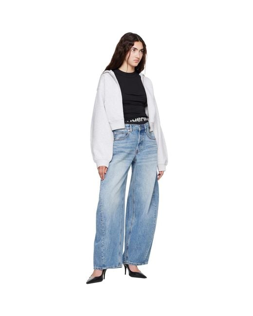 Alexander Wang Blue Blow-Up Logo Waistband Jeans