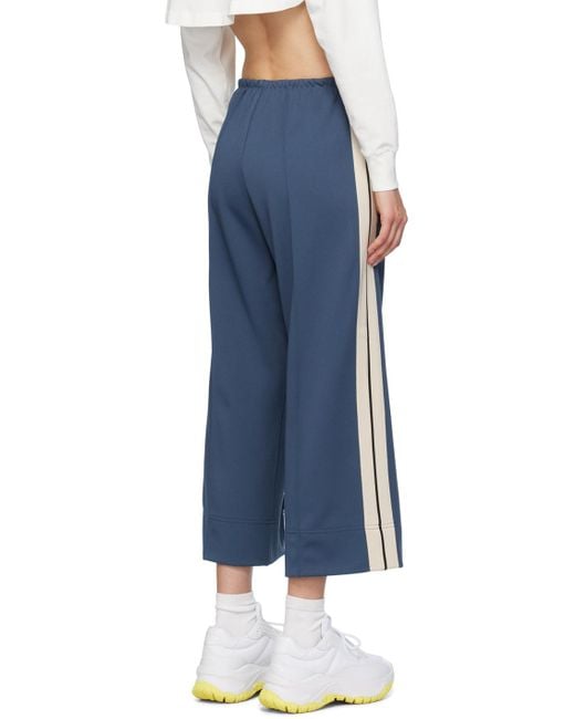 Palm Angels Blue Embroidered Track Pants
