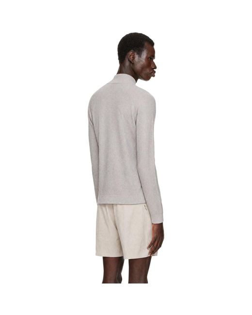 Veilance Gray Conic Wool Half Zip Sweater for men