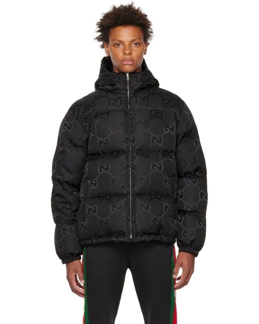 Gucci Synthetic Jumbo gg Down Jacket in Black for Men | Lyst