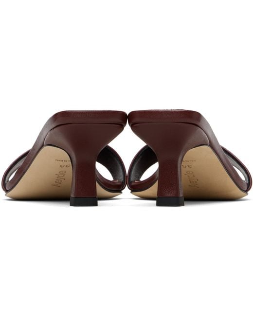 Aeyde Black Burgundy Gilly Heeled Sandals