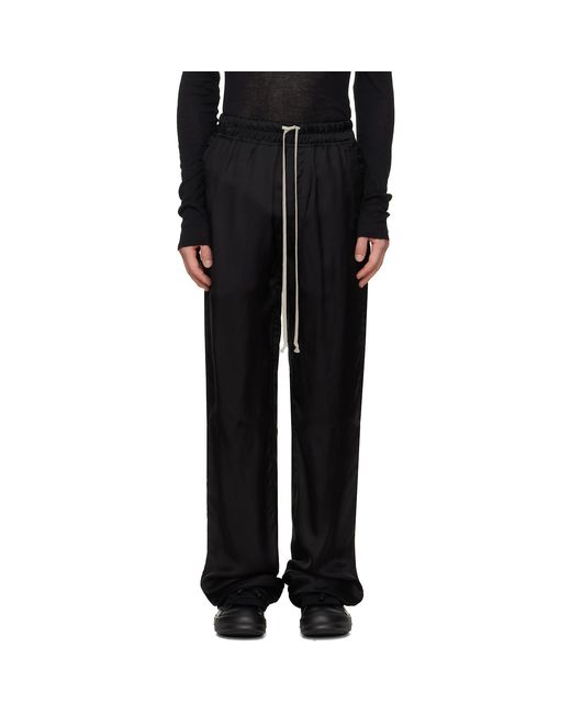 Rick Owens Black Tower Dietrich Drawstring Trousers for men