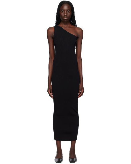Totême  Toteme Black Single-shoulder Maxi Dress