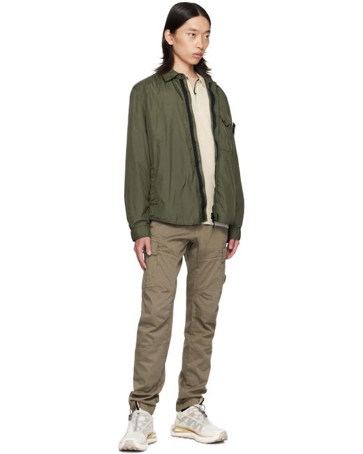 メンズ Stone Island カーキ ウィンドレジスタント ジャケット Green
