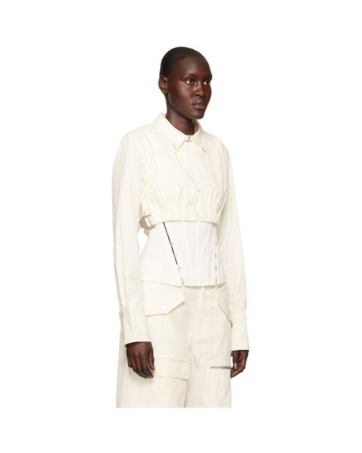 Dion Lee Natural Off-white Safety Slider Shirt