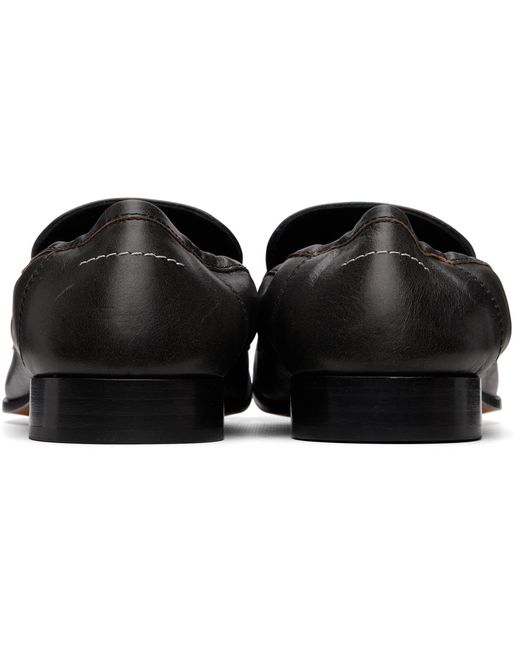 MM6 by Maison Margiela Black Swing-Toe Loafers for men