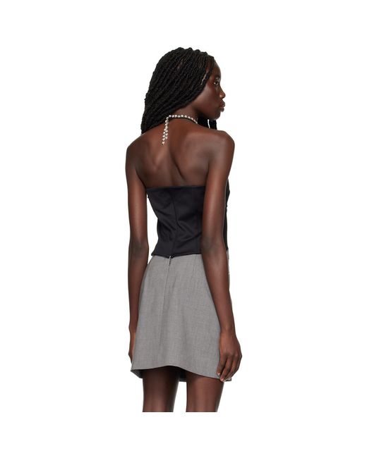 MSGM Black Star Halter Top