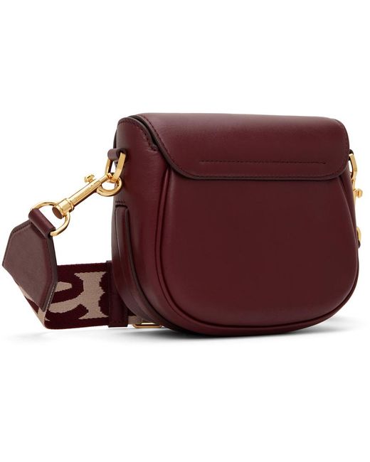 Marc Jacobs Purple The J Marc Small Cherry Leather Saddle Bag