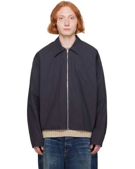 Acne Blue Zip Shirt for men