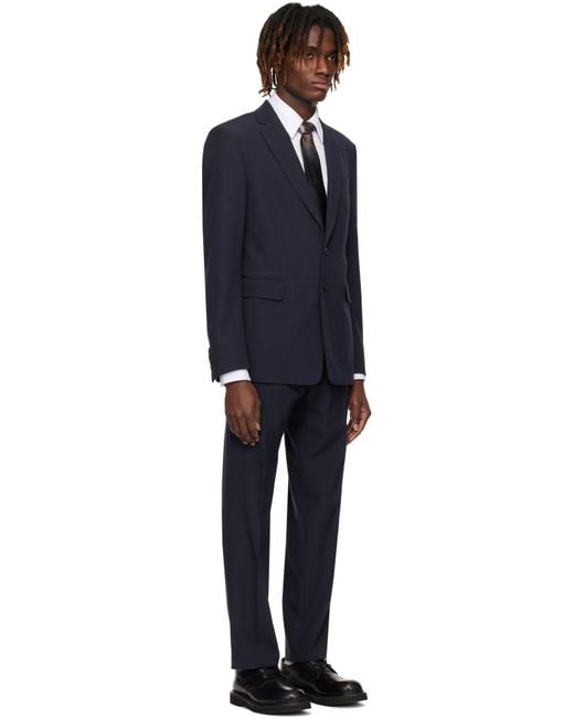 メンズ Dries Van Noten ネイビー スリムフィット スーツ Black