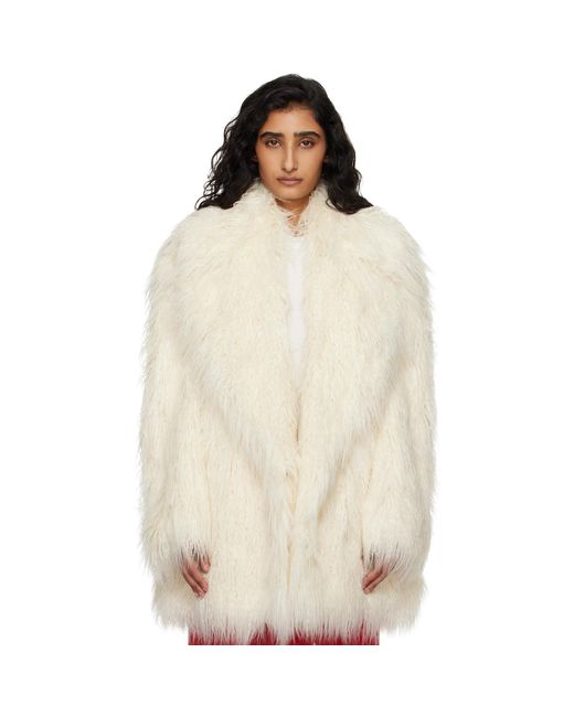 Frankie Shop Natural Off- Liza Short Faux Fur Coat