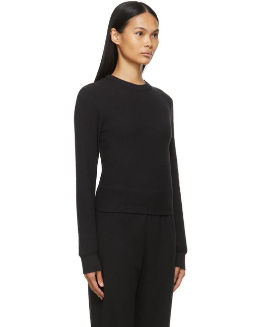 black waffle long sleeve