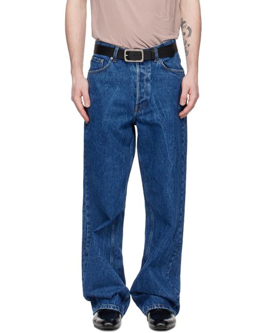 Dries Van Noten Blue Indigo Loose Fit Jeans for men